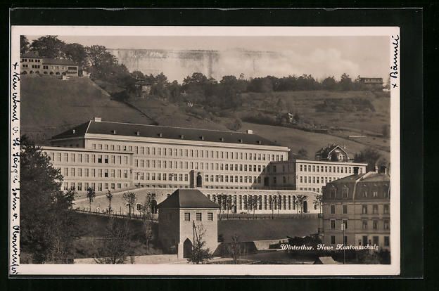 Cartoline postali: AK Winterthur, Neue Kantonsschule, 1929 – Usato da Berlin venduto da bartko-reher