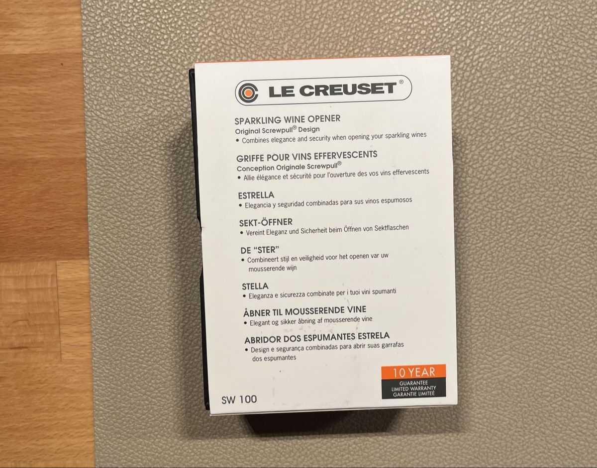 Le Creuset Apribottiglie & Tappi per chiusura: Le Creuset Sparkling Wine / Champagner Öffner – Nuovo e nell'imballaggio originale da Winterthur venduto da ale_2z22 1