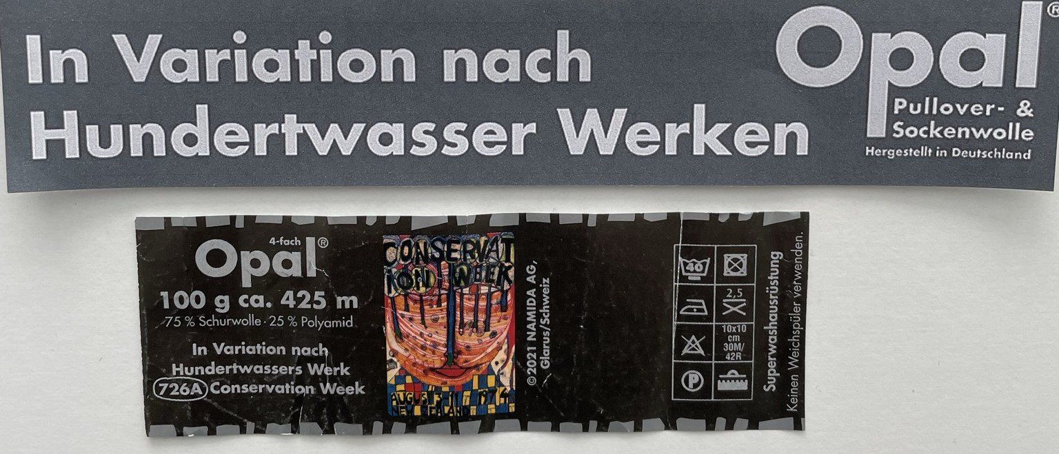 Calze: Handgestrickte "Hundertwasser" Socken  Grösse: 42/43  Nr.52 – Nuovo e nell'imballaggio originale da  venduto da  2