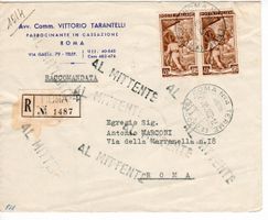 Brief, Italien 1952 - 1 Marke defekt