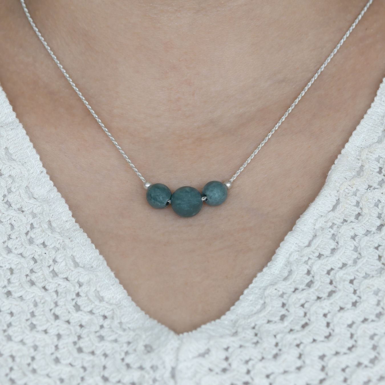 Catenine: Silberkette mit Jade – Nuovo e nell'imballaggio originale da Ruggell venduto da JadeShop 2