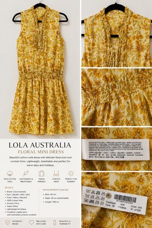 Lola Australia mini dress Cotton Voile☀️