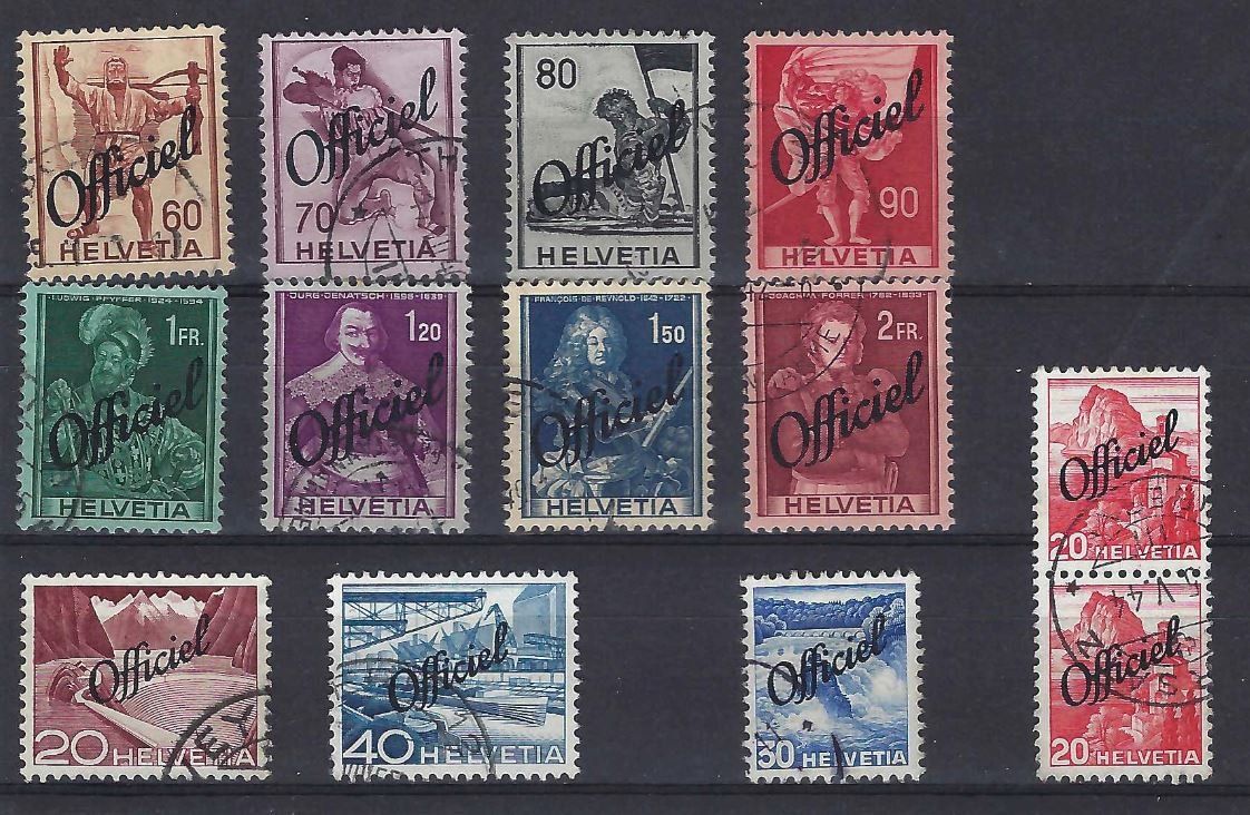 Tutti i francobolli: Lot #2 Timbres "Officiel", oblitérés – Usato da PRANGINS venduto da Dorp