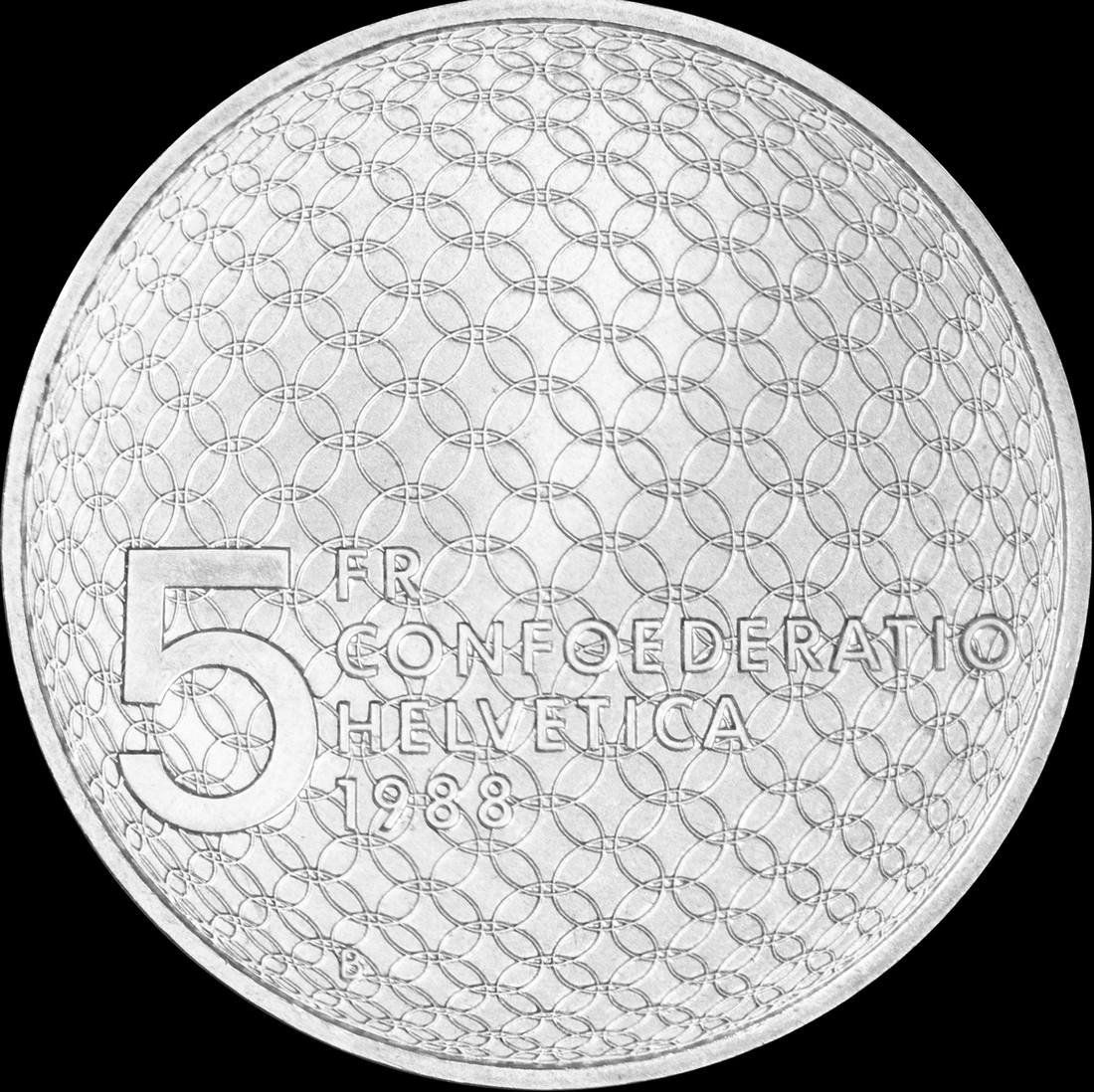 Alle Münzen: 5 Fr. 1988 - Confoederatio Helvetica – Gebraucht aus Sigirino von acquila16 1