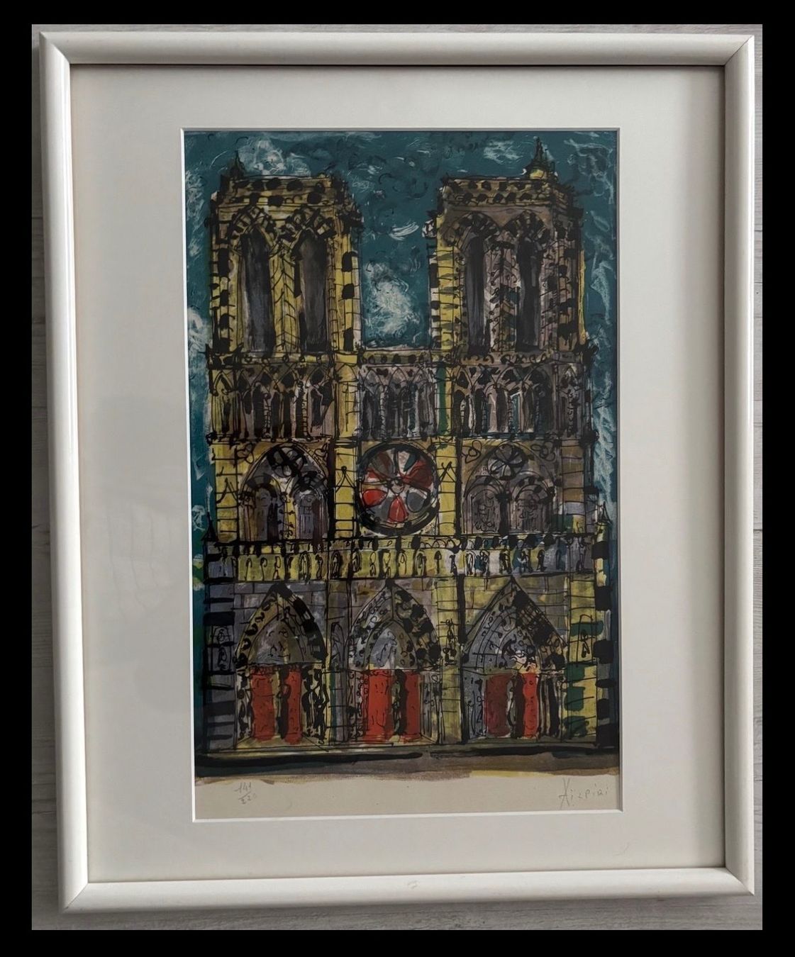Grafica & Litografie: Paul Aizpiri handsign. Lithographie "Notre Dame, Paris" – Usato da Rütihof venduto da til_68lp 1