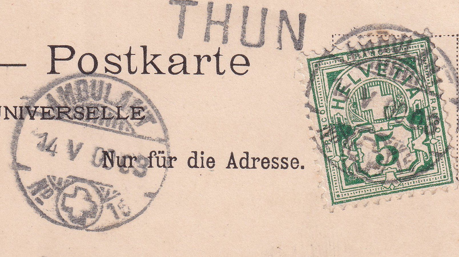 Ansichtskarten: Thoune, Thun. 1900 – Gebraucht aus Cormoret von Pascalll2001 3