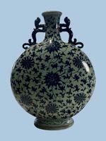Vase décoratif chinois très grand format avec anses 68 cm