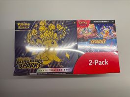 Pokémon Surging Sparks ETB+Bundle EN seal Riss (15 packs)