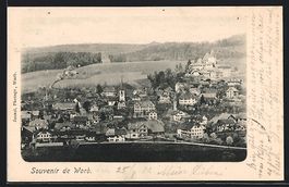 Worb, Teilansicht mit Kirche und Schloss