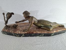 Art Deco Bronze auf Marmorsockel
