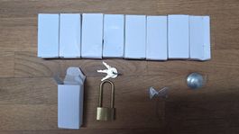 9x Vorhängeschloss mit Schlüssel – Messing Schloss Set