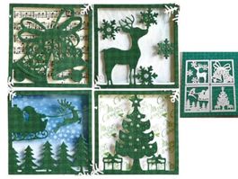 Stanzschablone Nr.176, Weihnachten 4er Set (Sizzix geeignet)