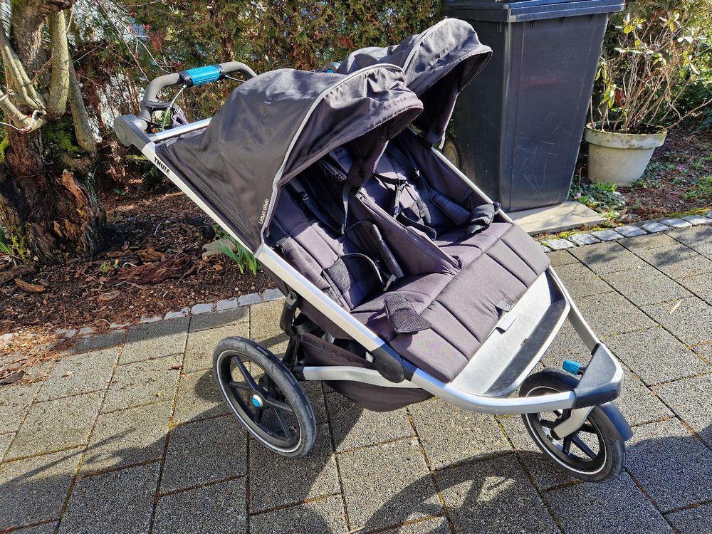LIFEZEAL 2-Sitzer Kinderwagen Für Zwillinge - Geschwisterwagen Ab 6 Monaten - Grau