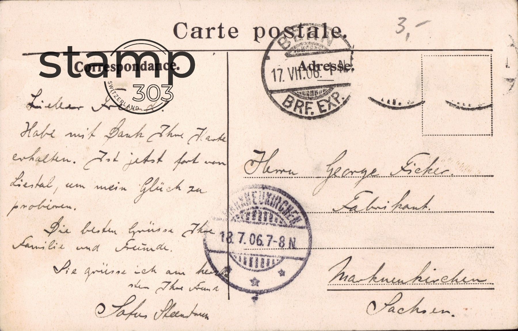 Cartoline postali: 1906 AK Bern _ Historisches Museum – Usato da Eggersriet venduto da stamp303 1