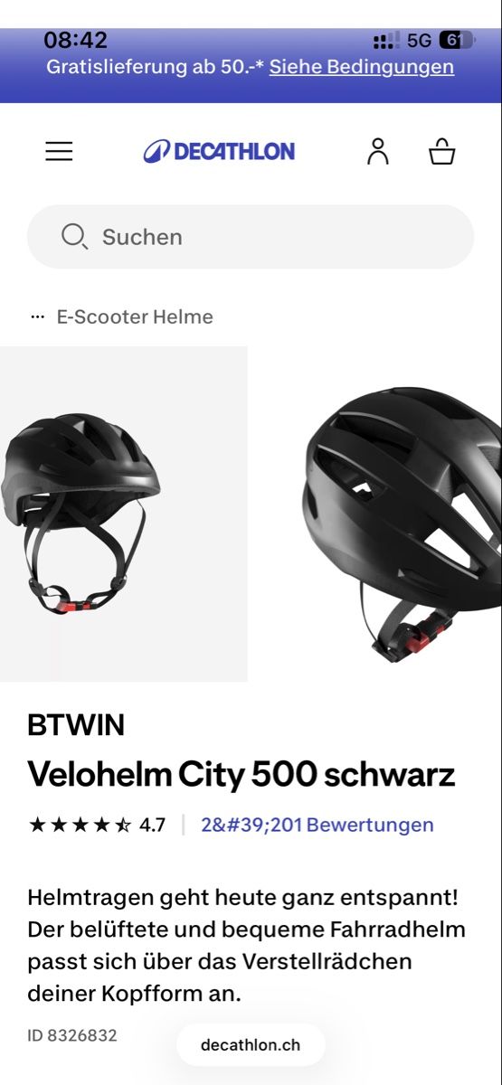 Decathlon Caschi: NEU Velohelm City 500  – Nuovo (secondo la descrizione) da Zürich venduto da jael001