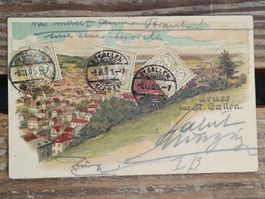 Litho PK / Gruss aus St Gallen - Gelaufen 1903