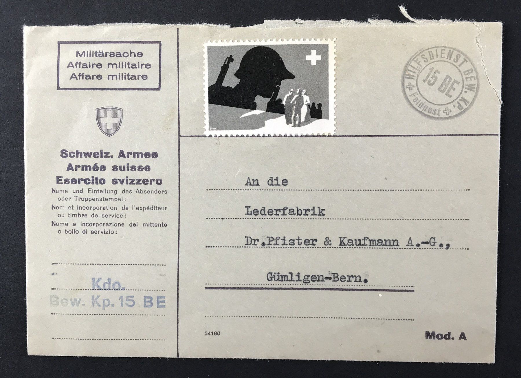 Alle Briefmarken: MILITÄRSACHE KDO.BEW.KP.15 BE – Gebraucht aus Ostermundigen von Wyatt-Earp