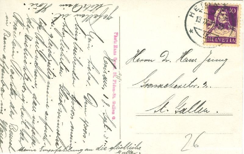 Ansichtskarten: Herisau + 1931 – Gebraucht aus Emmenbrücke von teestube 1
