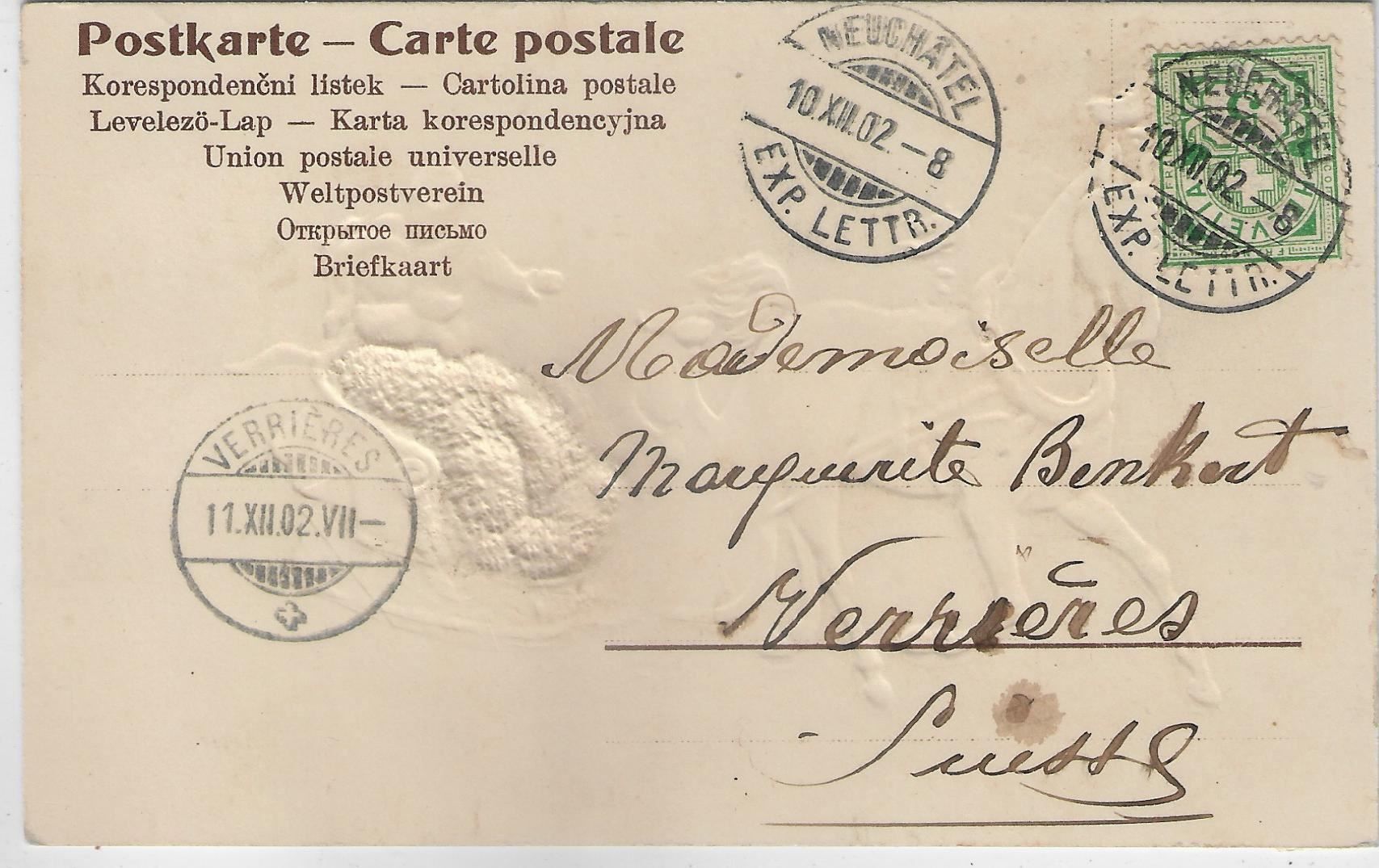Cartes postales: Pferdeschlitten im Winter - Präge-Litho – D'occasion à Ettingen par Kartenplanet 1