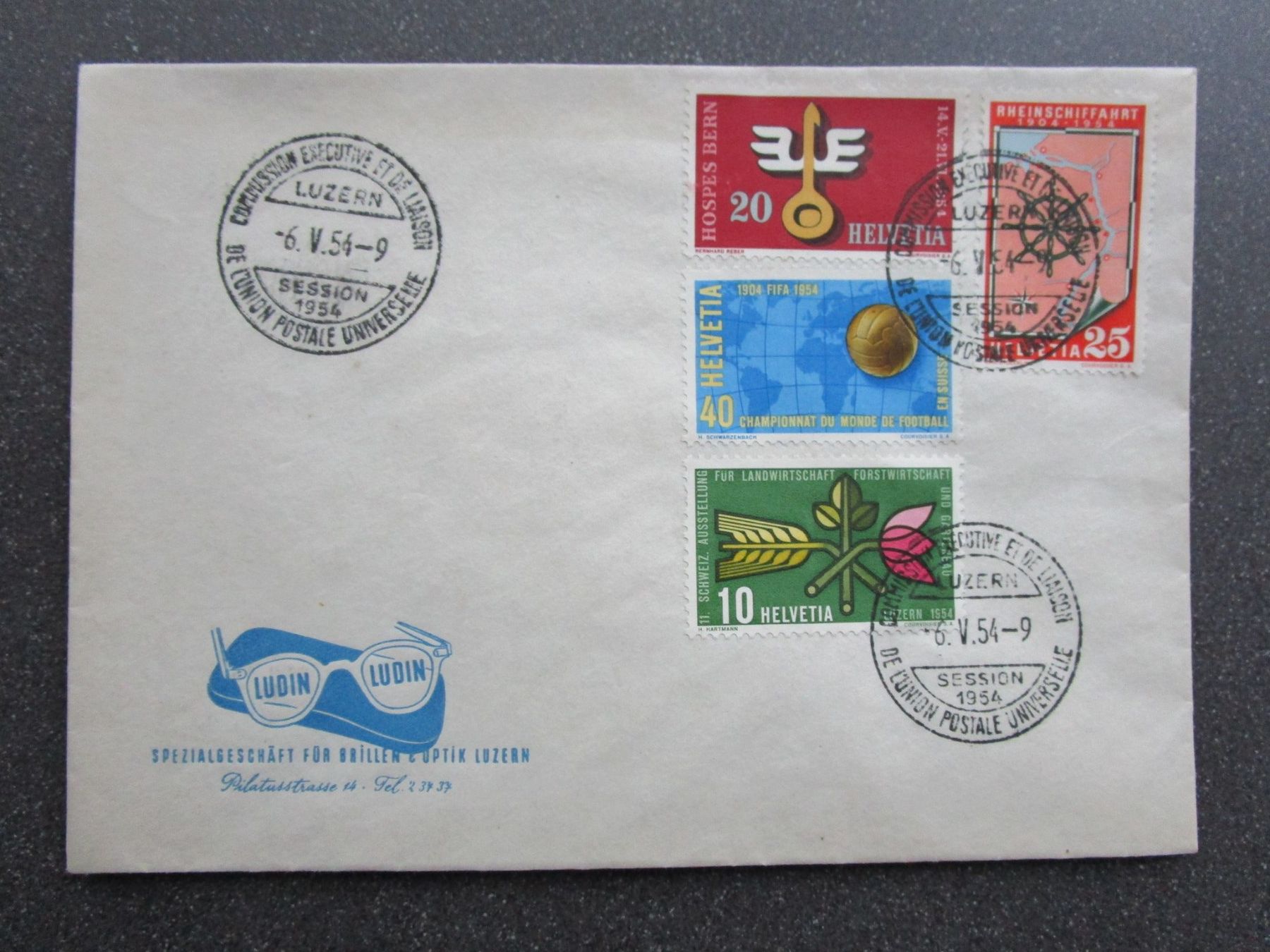 Couverts & Versandtaschen: 1954: Satzbrief mit Sonderstempel – Gebraucht aus Rubigen von Menthe