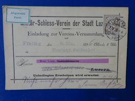 1896, 2 Rp WZ Militär-Schiess-Verein Stadt Luzern -abgereist