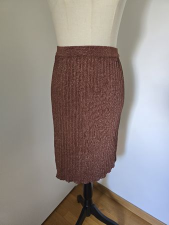 Roberto Collina Strickrock Midirock S – Bronze Glitzer Lurex