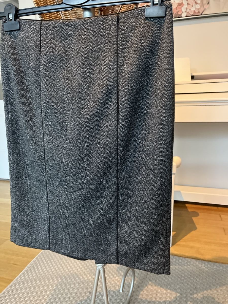 Esprit Gonne: Wollrock, Bleistiftrock, Esprit, grau, 38 – Usato da Solothurn venduto da Bobesch08 2