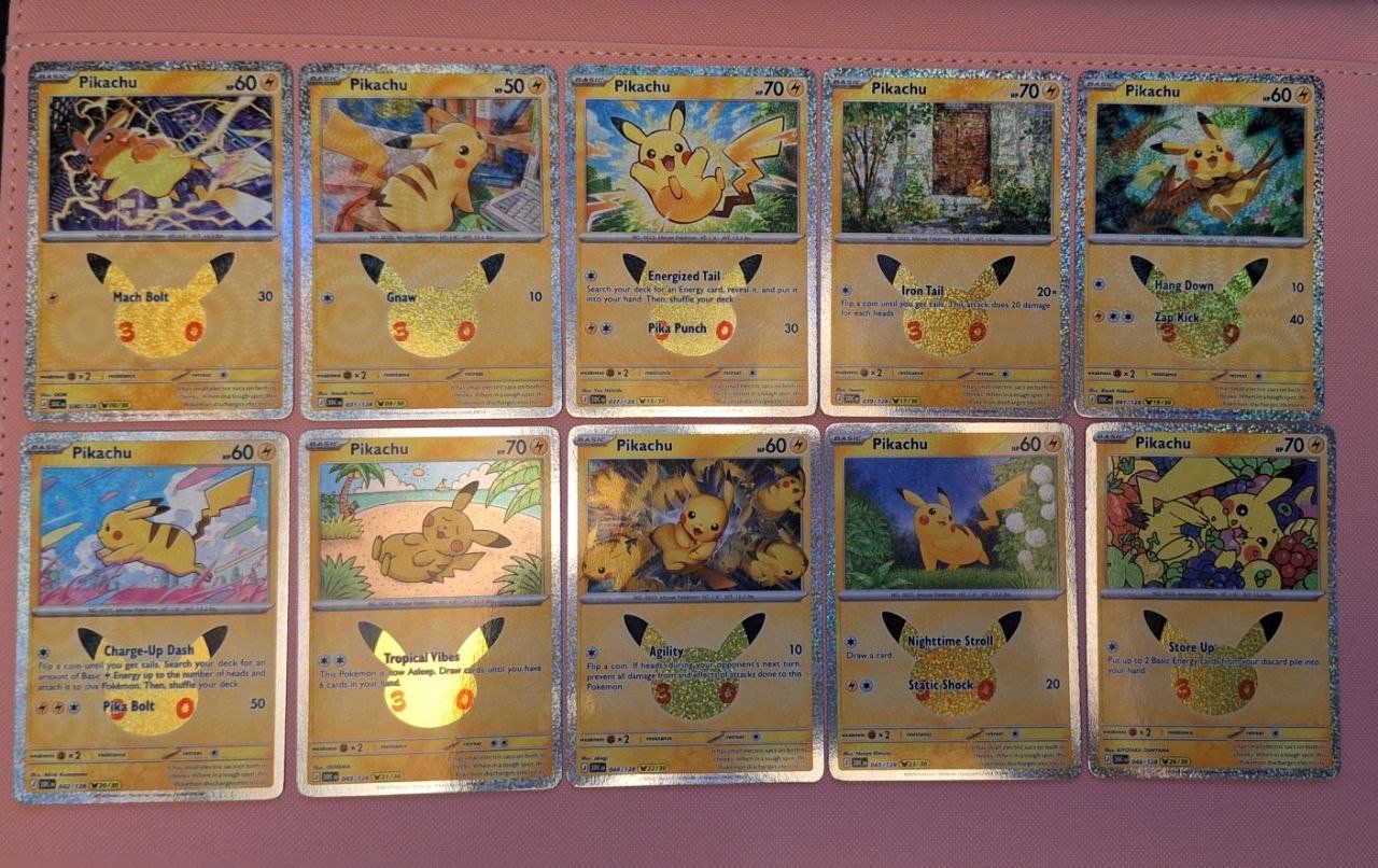 Pokémon Sammelbilder & Trading cards: Pikachu 30th 10x – Neu (gemäss Beschreibung) aus Magadino von LolleCB 1