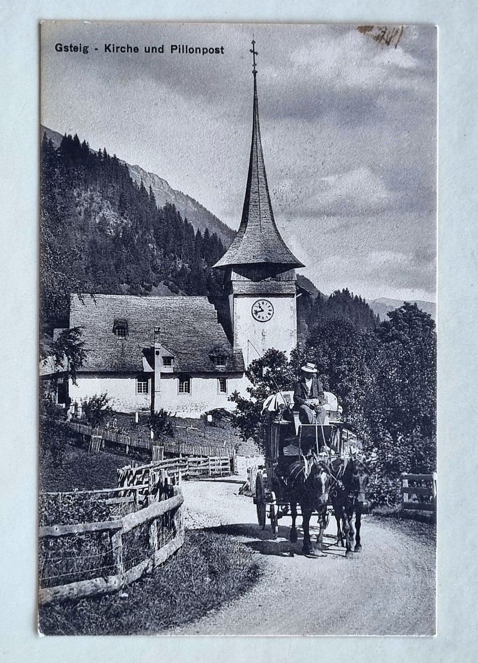 Cartes postales: Gsteig - Pillon Post nach Gstaad - 1920 – D'occasion à Rothrist par RROENK