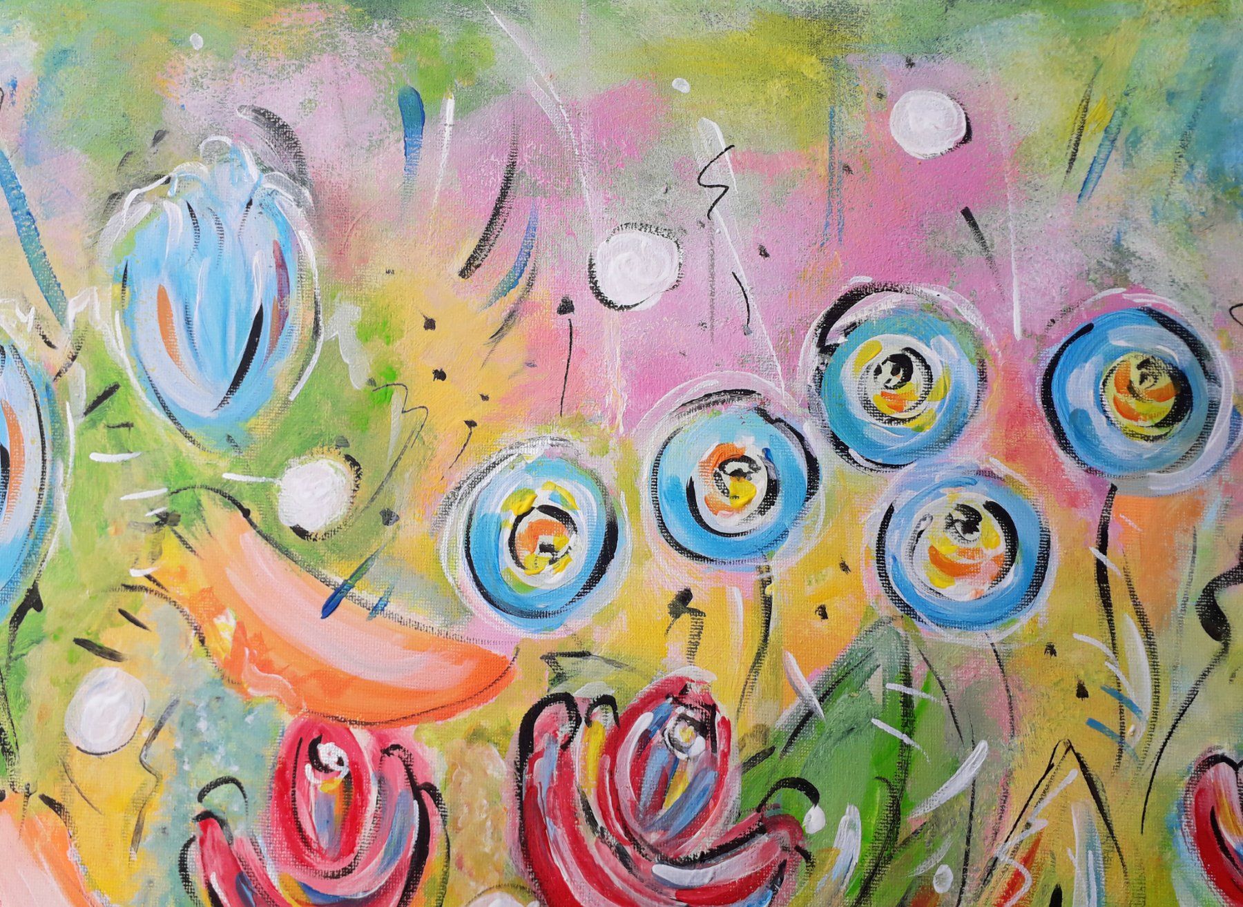 Dipinti: Gemälde Blumen expressiv Künstler: Manuela Reitz – Nuovo e nell'imballaggio originale da Balve venduto da Manu_1303 1