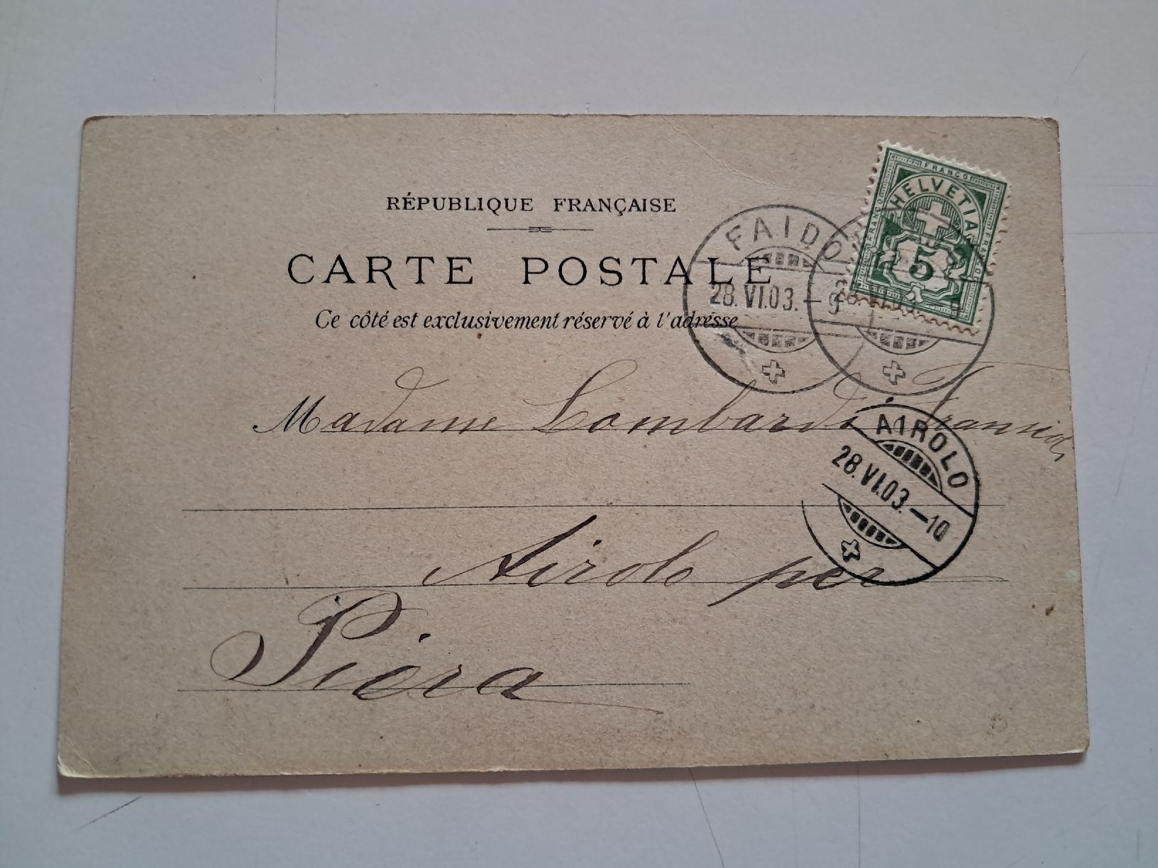 Cartes postales: Repubblica Francese – D'occasion à Gorduno par ema_7yhp 1