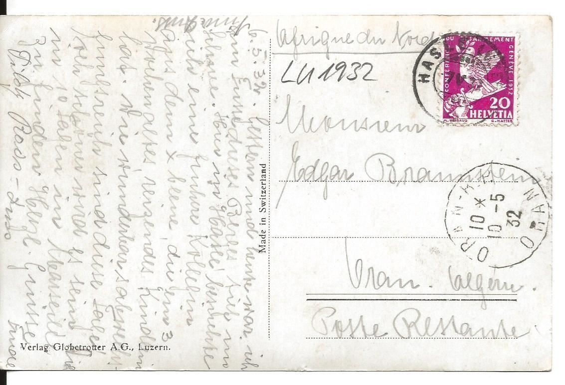 Cartoline postali: Hasle, Hasli LU mit Schimberg Entlebuch 1932 Briefmarke – Difettoso da Ennetmoos venduto da Ambuman 1