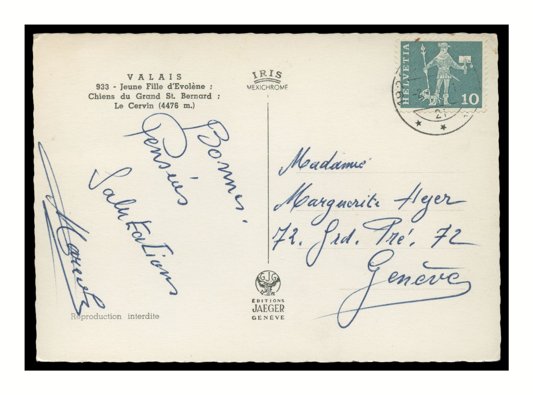 Cartoline postali: VALAIS - 1966 "Multi-Vues" – Usato da Onex venduto da Lagorel01 1