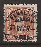CH096a - Helvetia debout 96a vollstempel Echallens 30.6.1908