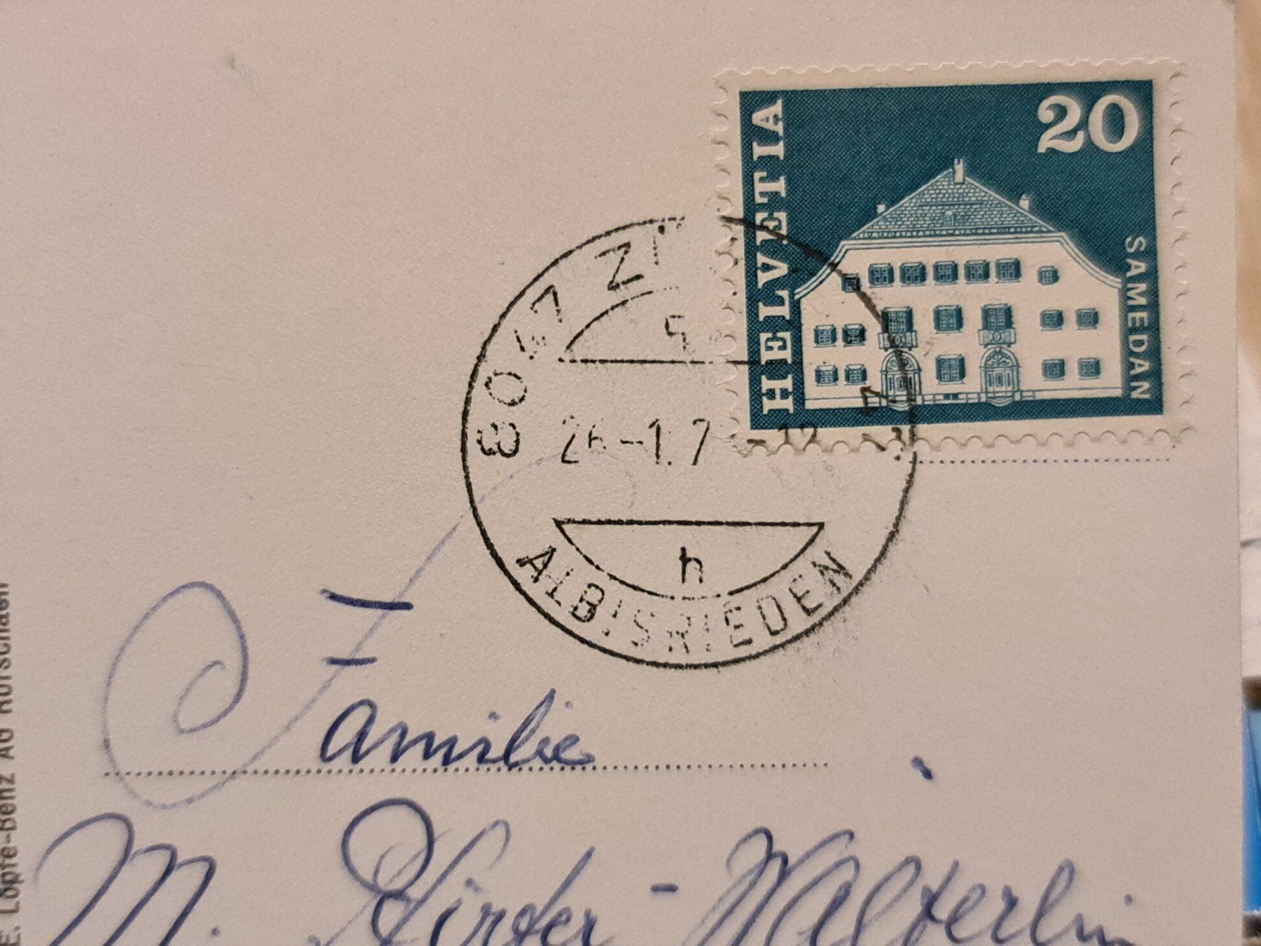 Ansichtskarten: Ansichtskarte Federnelke – Gebraucht aus Dintikon von Vexi 1