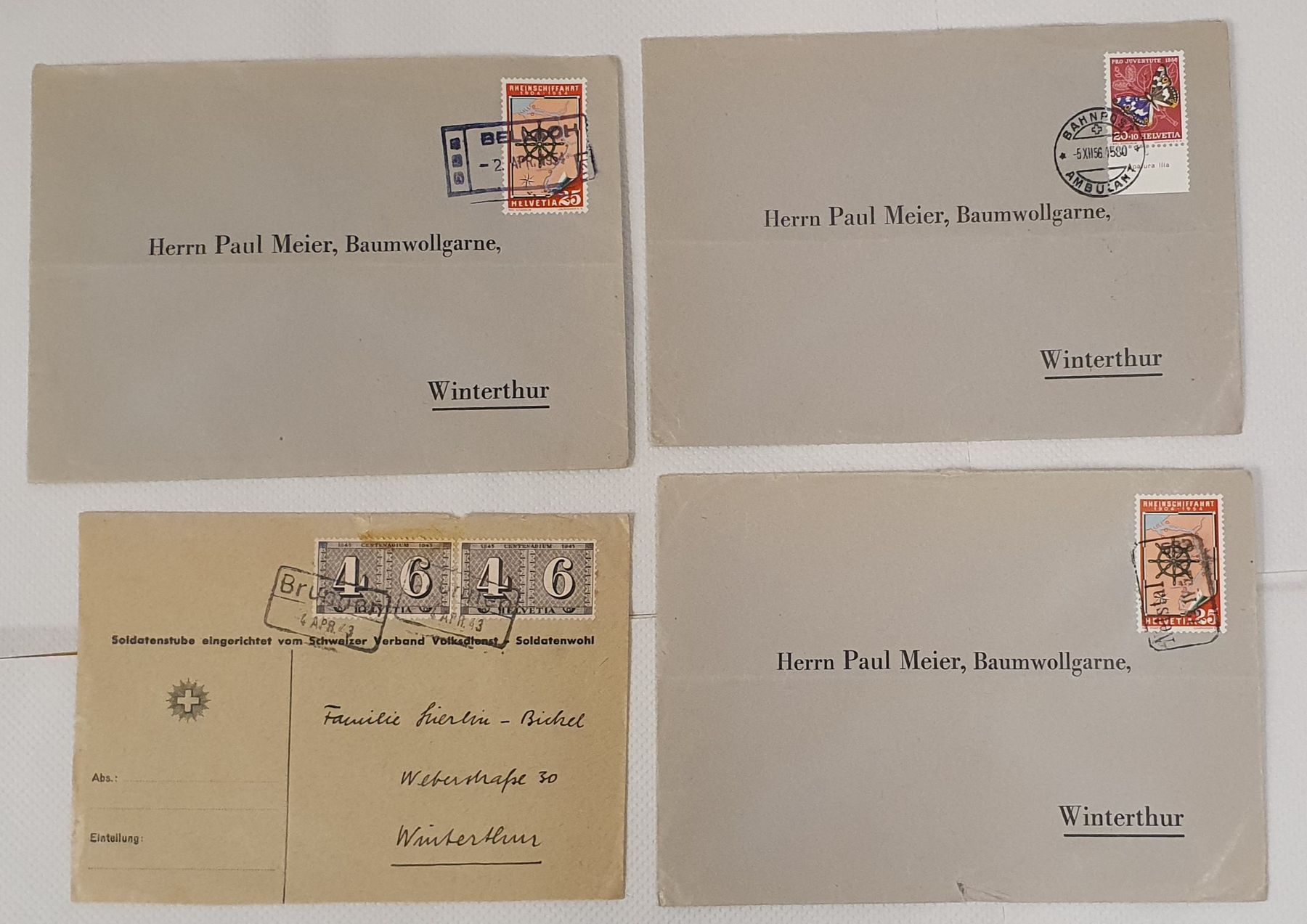 Tutti i francobolli: 18 Briefe mit Bahnpoststempel – Usato da Kreuzlingen venduto da Rschweiz1 3