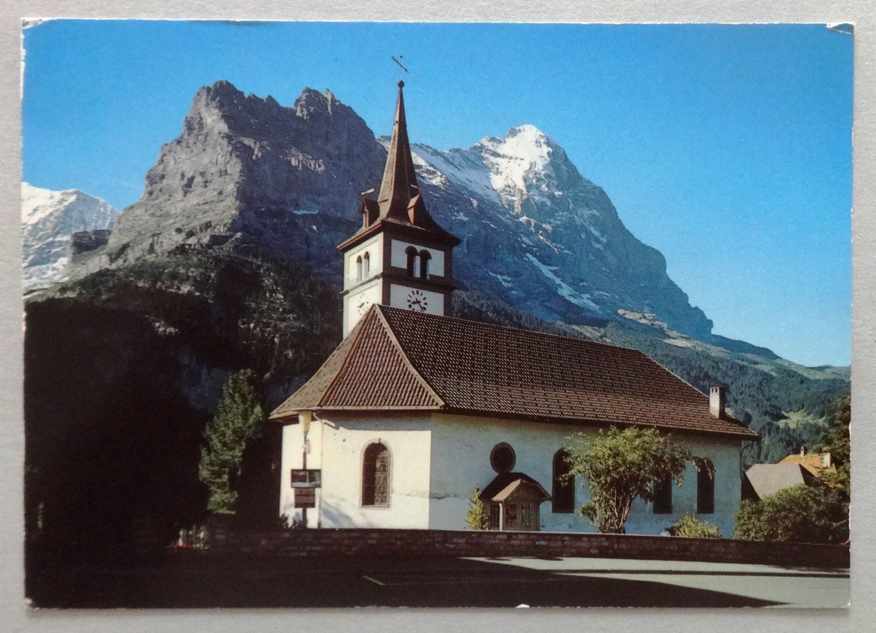 Cartoline postali: Grindelwald, Kirche mit Hörnli – Difettoso da Fétigny venduto da Billy2miny