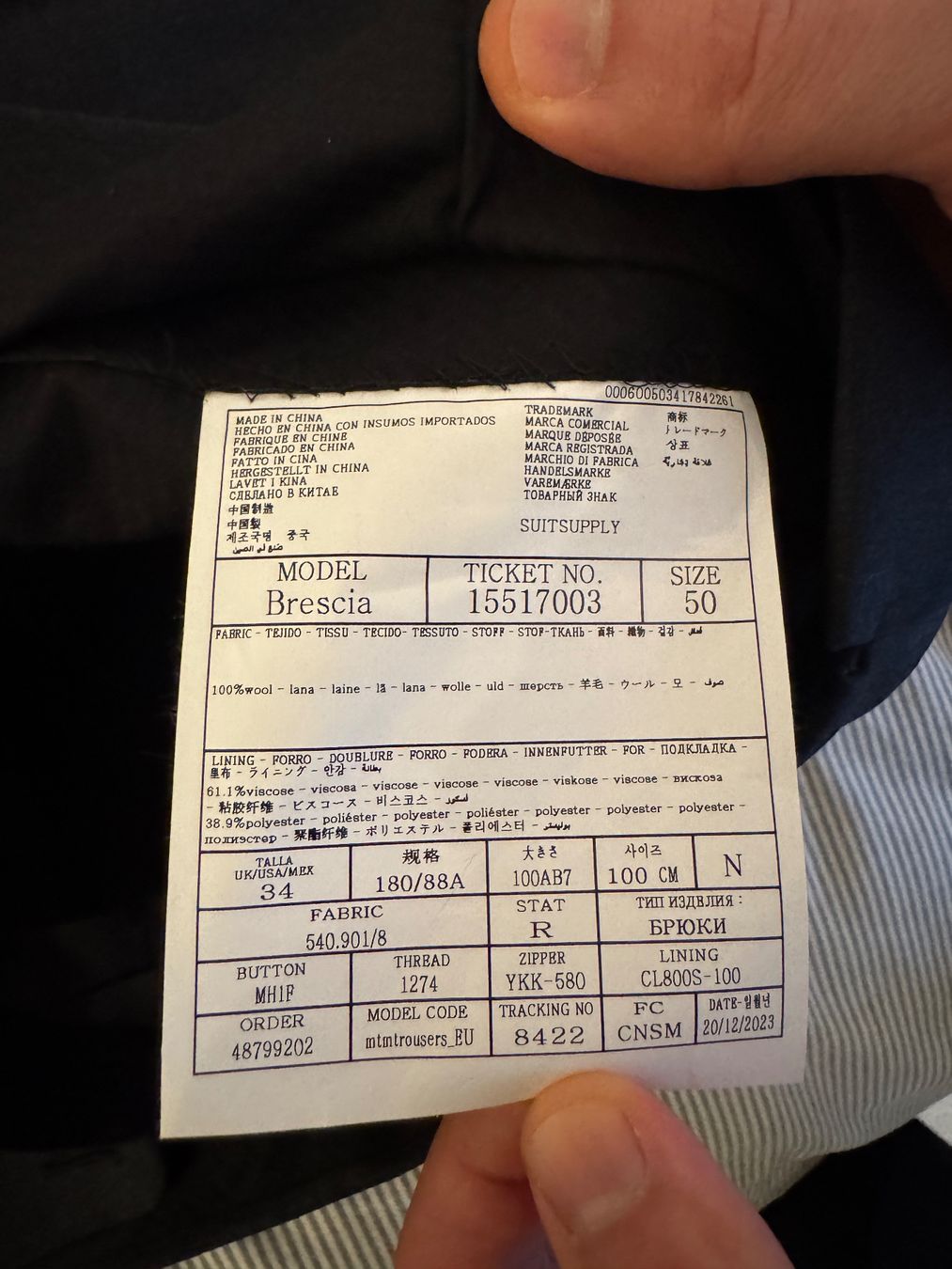 Suitsupply Completi: SUITSUPPLY ANZUG "La Spalla" GR.52/GR.50 – Nuovo (secondo la descrizione) da Thun venduto da Schuetz 9