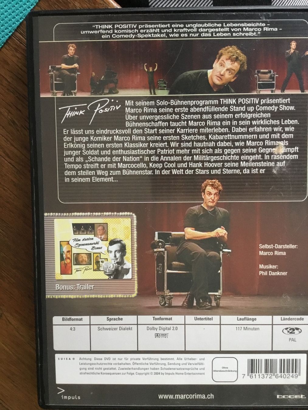 Tutti i DVDs: Marco Rima - Think Positiv - DVD - Comedy Show - – Usato da Thierachern venduto da sweden08 1