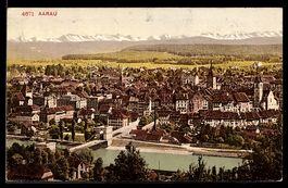 AK Aarau, Ortsansicht aus der Vogelschau