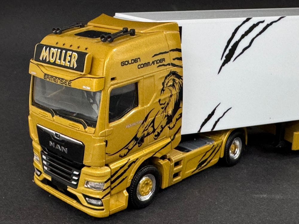 MAN Sattelzug Golden Commander Müller Herpa 1:87 Schlütter (Neu und ...