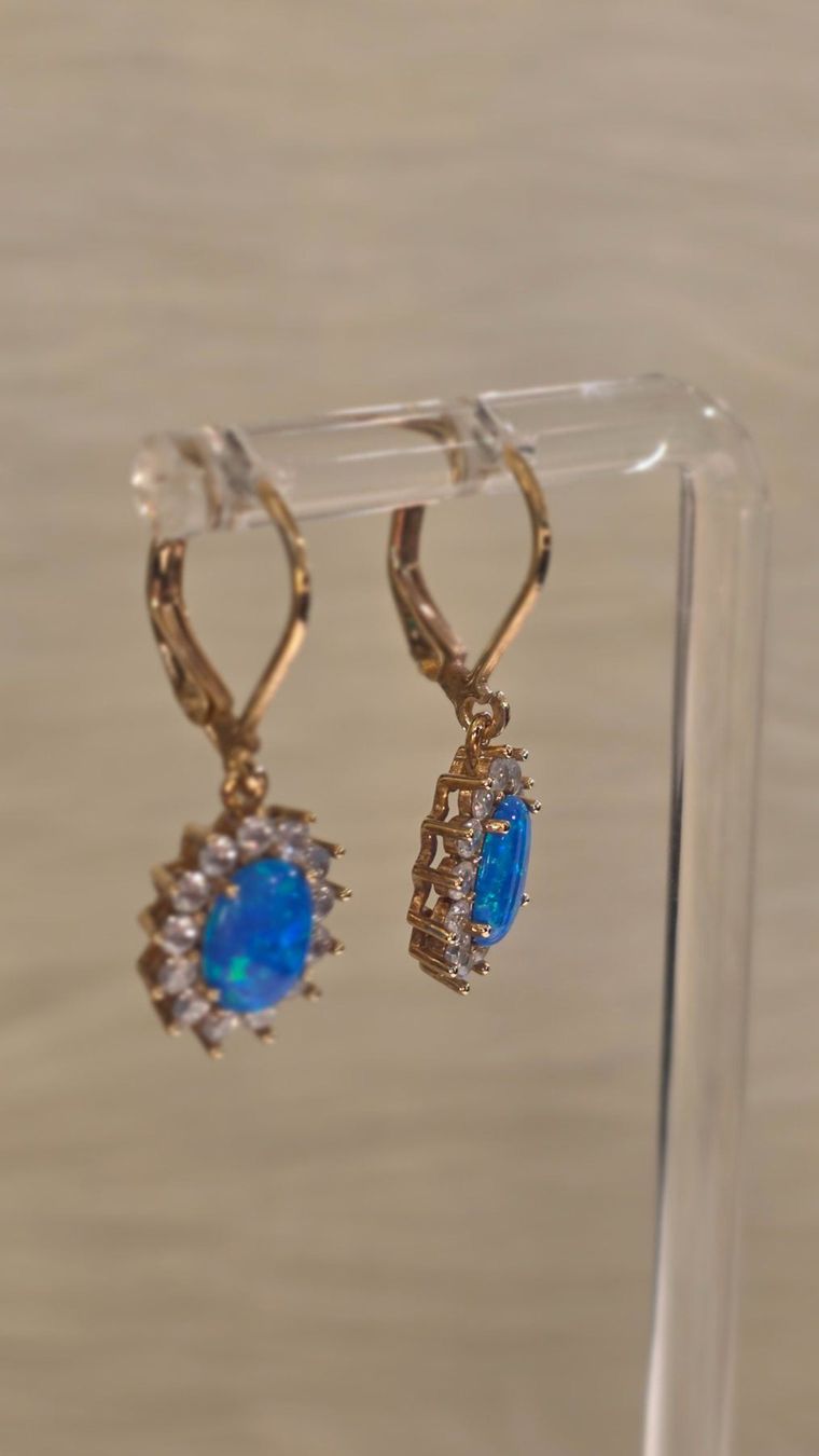 Orecchini pendenti & Orecchini a lobo: Opal Ohrringe – Usato da Hemmental venduto da Fantasie1