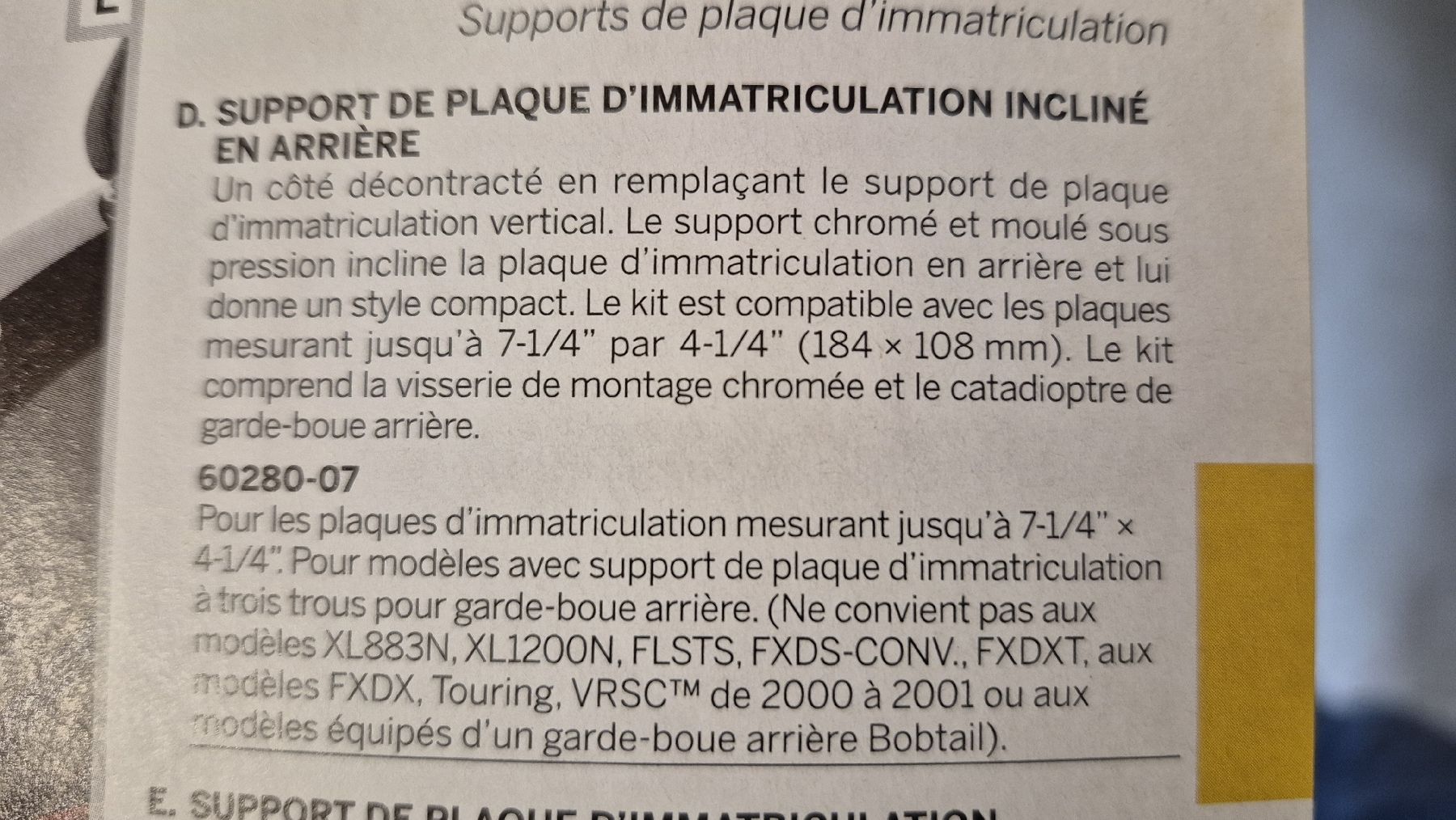 support plaque incliné pour Harley-Davidson Dyna/Sportster (Gebraucht ...