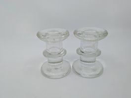 2 Kerzenständer aus Glas skandinavisch