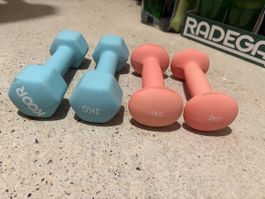 Haltères courts Dumbbells 2x2kg et 2x3kg