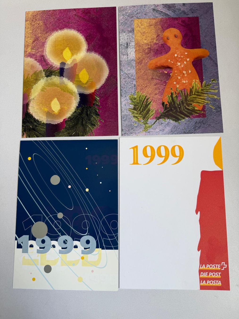 Tous les timbres: 4 Schweizer Post Weihnachtskarten mit Briefmarken 1999–2007 – D'occasion à Tafers par Re.Ts
