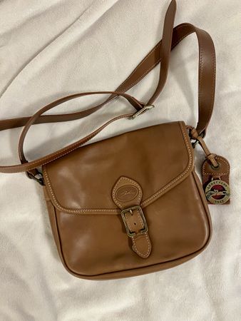 Longchamp Umhaengetasche Leder braun 