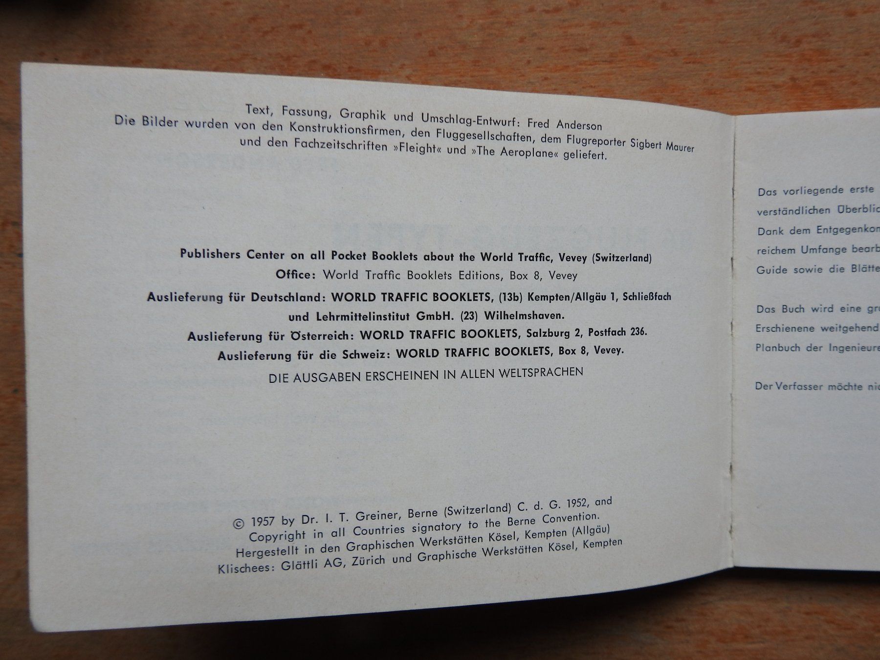 Libri: 86 Flugzeugtypen der Welt 1957 – Usato da Uznach venduto da killroy99 3