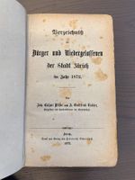 Bürgerverzeichnis Stadt Zürich 1872 RAR