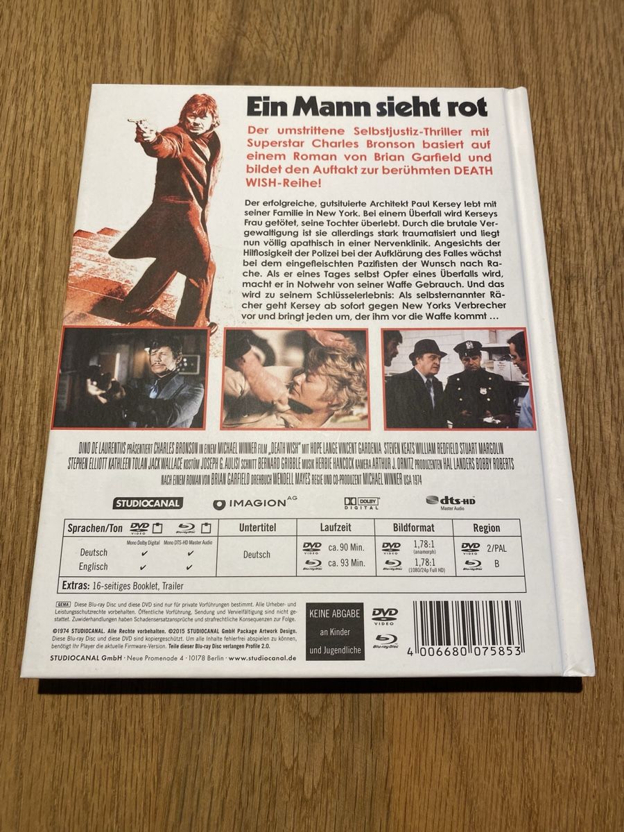 Tutti i DVDs: Ein Mann sieht rot, Death Wish Mediabook – Nuovo (secondo la descrizione) da Möhlin venduto da Devilspunchbowl 1
